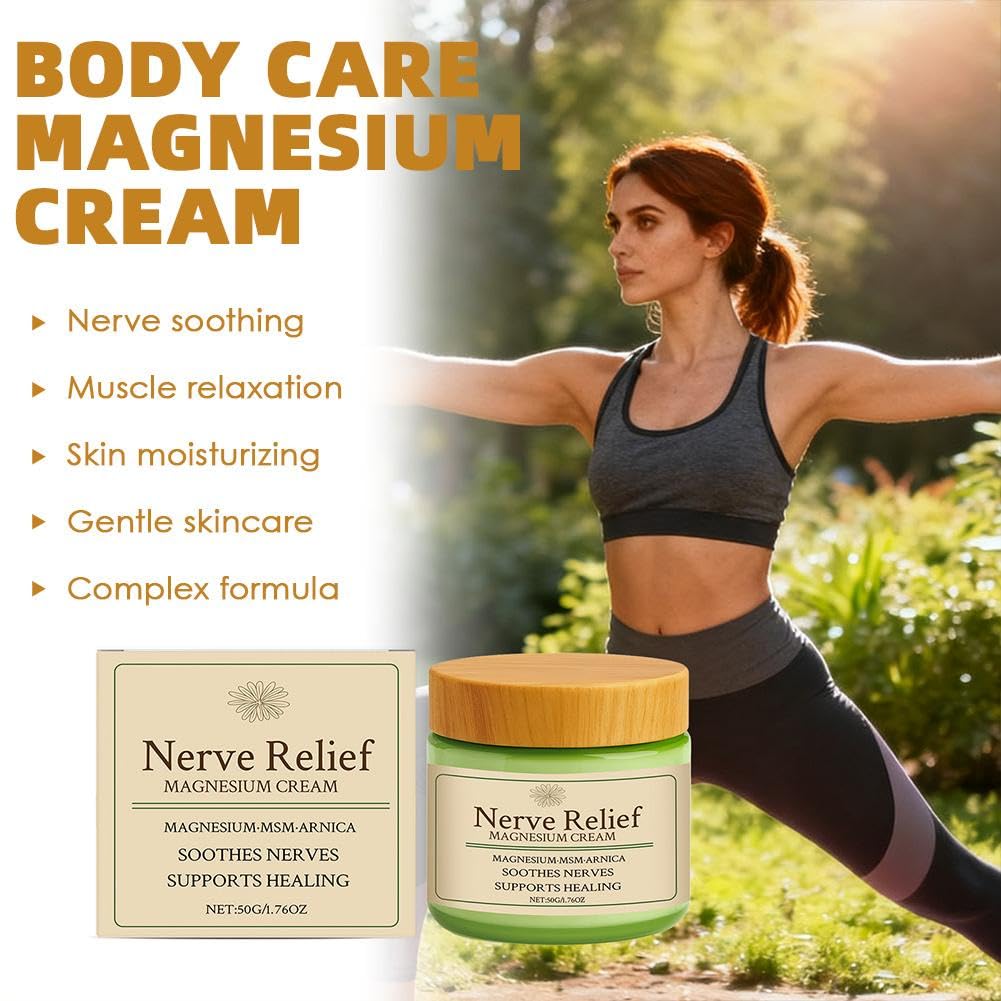 Total Relief Magnesium Cream - Nerve Relief Magnesium Cream with MSM & Arnica,Total ReliefCream for Muscle Relaxation, Soothes Nerves & Daily Soothing Support, Deep Hydration,50g/1.76oz Aus HealthcareAu supplements