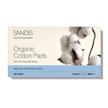 SANDIS Feminine Pad for Women - Regular 28 Count 100% Organic Cotton Ultra Thin with Wings SANDISAu supplements