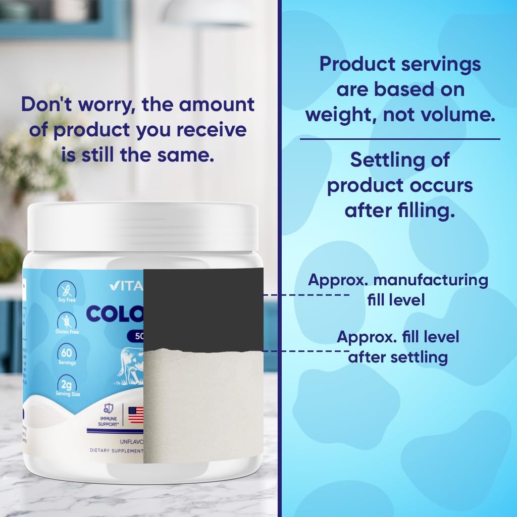 Vitamatic Bovine Colostrum Powder - 50% Highest IgG - Supplement for Gut Health VitamaticUS supplements