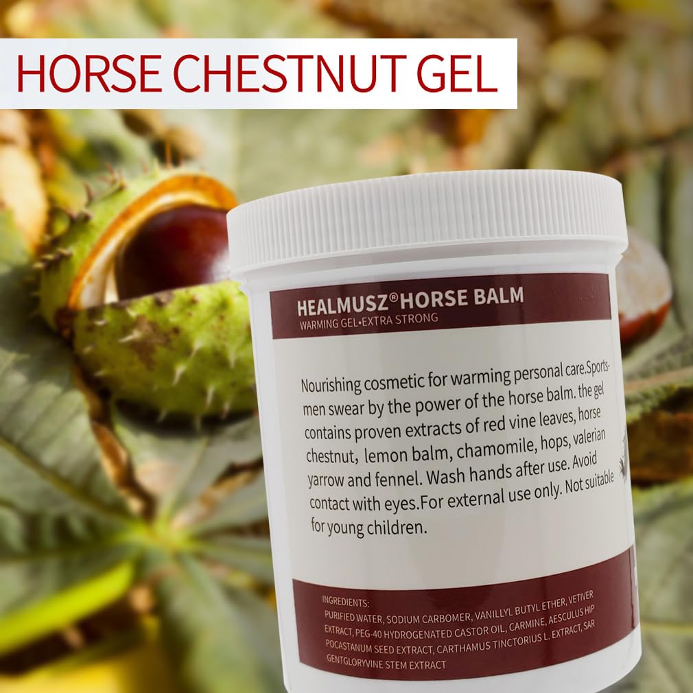 Horse Chestnut Cream Extra Strength Warming Massage Gel 16.9 Fl Oz (500mL) - Pferdebalsam for Varicose Veins, Muscle, Neck & Joint Discomfort, Bruises and Numbness ciwollAu supplements