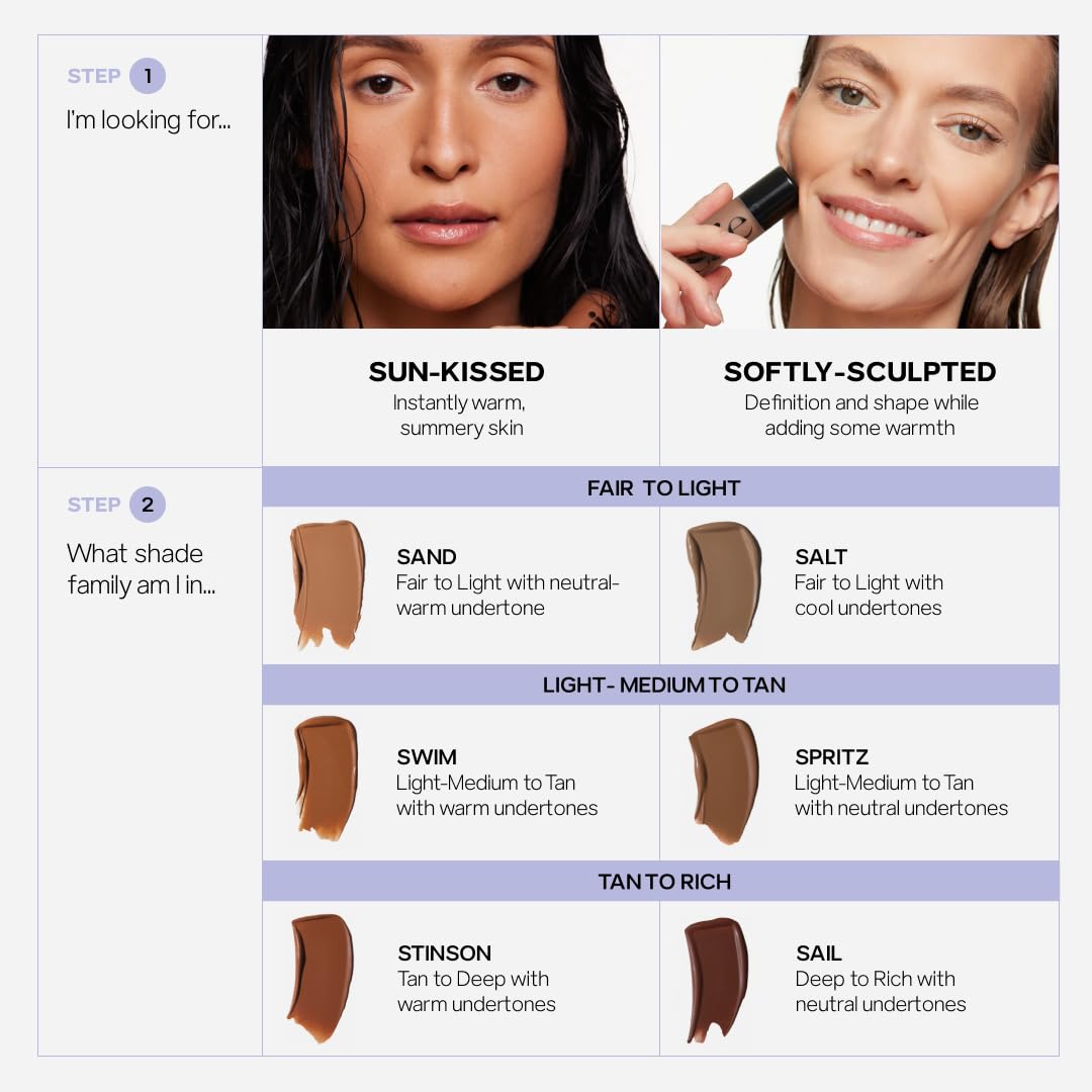 Saie Dew Bronze - Hydrating Liquid Bronzer Stick For a Sun Kissed Glow - Liquid Contour Stick Infused with Nourishing Skin Care Ingredients - Sculpted Face Makeup Essential - Sand (0.4 oz) SaieAu supplements