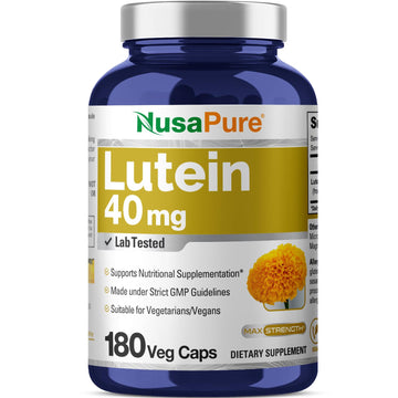 NusasPure Lutein - Suitable for Vegetarian/Vegan, Non - GMO - 40 mg - 180 Capsules NusaPureAu supplements