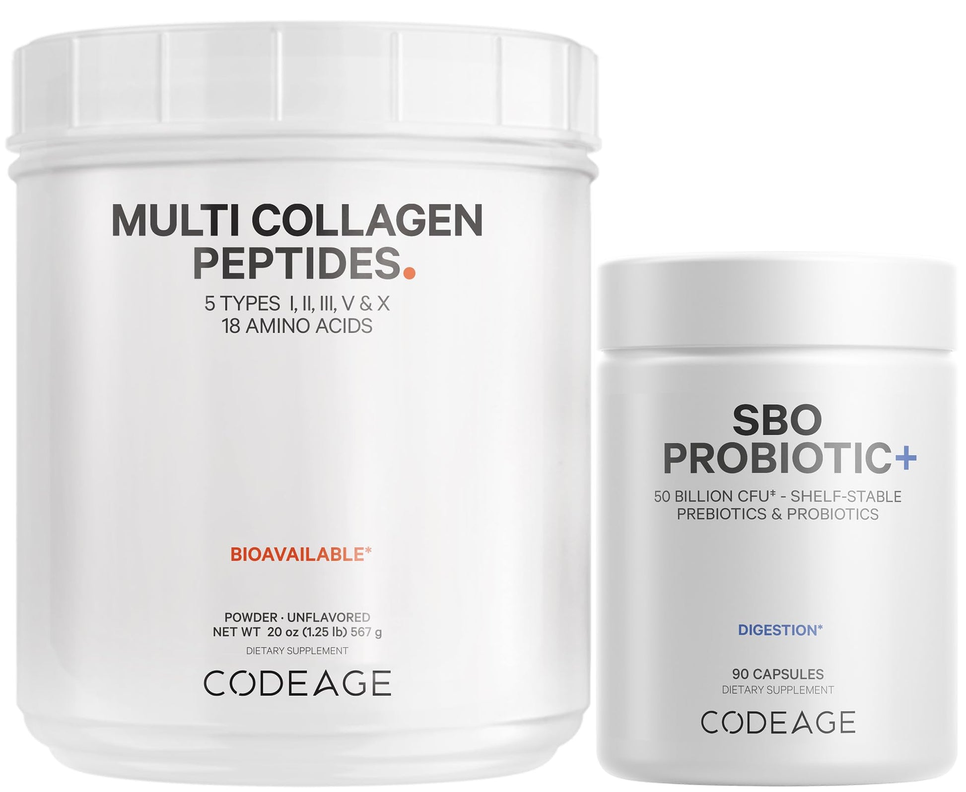 Codeage - Multi Collagen Protein + SBO Probiotics 50 Billion CFU Bundle CodeageAu supplements