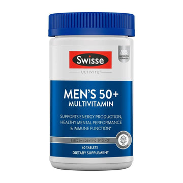 Swisse Daily Multivitamin for Men 50 and Over | 39 Vitamins, Antioxidants and Minerals + Adaptogens | Energy & Immune Support | SwisseAu supplements