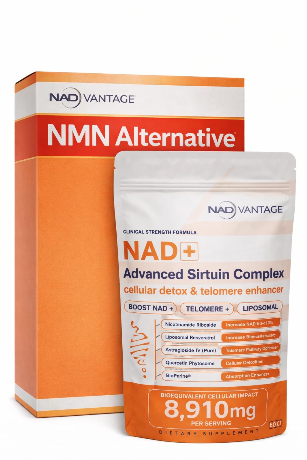 Eternaroot NAD+ 5D Matrix - High Potency NAD Precursor - 1000mg Nicotinamide Riboside (NR) + Liposomal Resveratrol - Clean Vegan Formula - Cellular Energy & Immune Support EternarootAu supplements