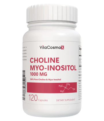 VitaCosmoX Choline and Myo-Inositol Supplement, 1000 mg Each, 120 Veggie Capsules 100% Vegetarian, Non-GMO & Gluten Free VitaCosmoXAu supplements