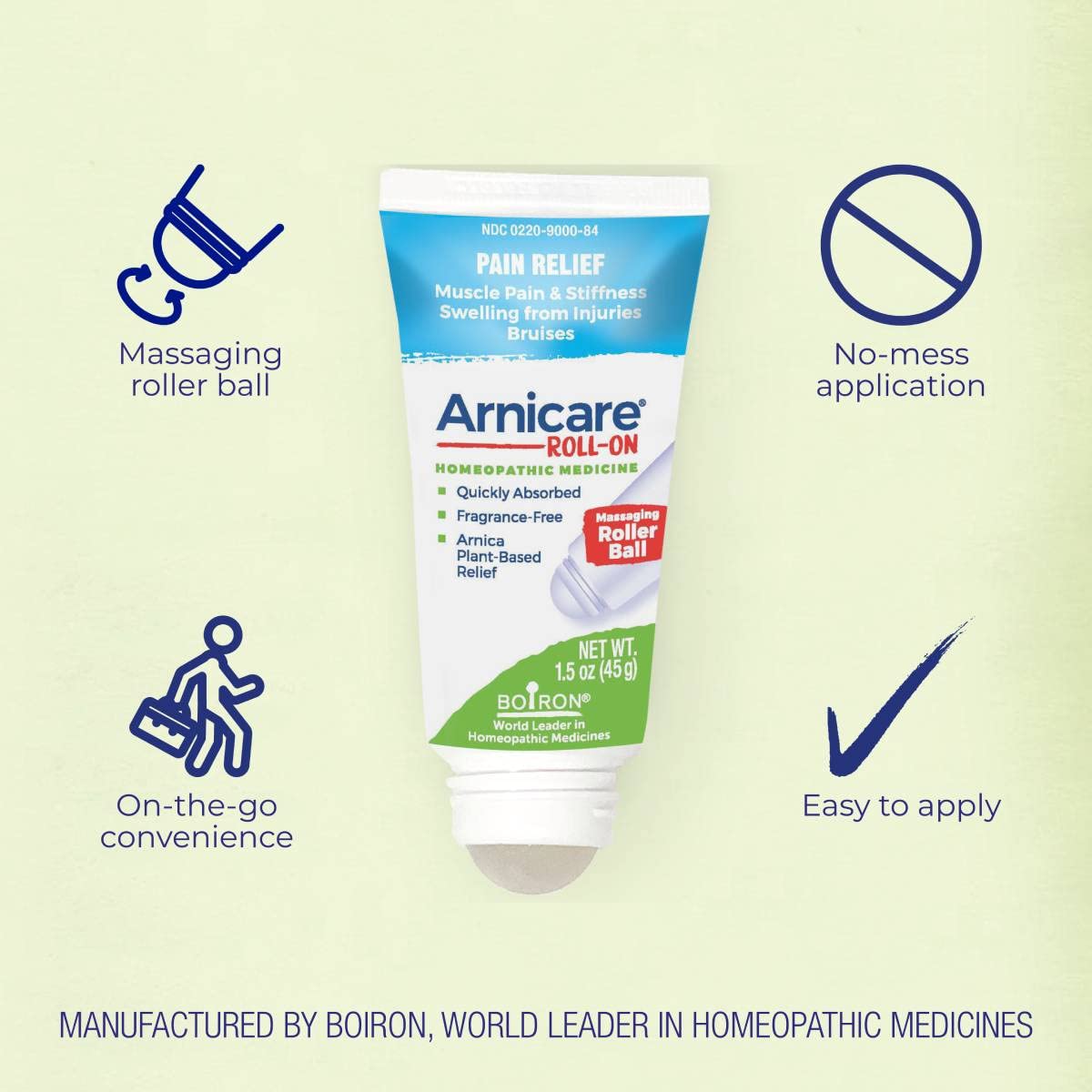 Boiron Arnicare Roll-on gel, for bruising, pain, stiffness, aches, Homeopathic Medicine for Pain Relief, 1.5 Ounce (Pack of 1) BoironAu supplements