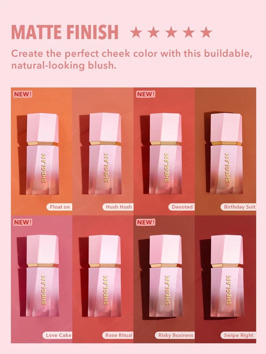 SHEGLAM Color Bloom Liquid Blush Makeup for Cheeks Matte Finish - Love Cake SHEGLAMAu supplements