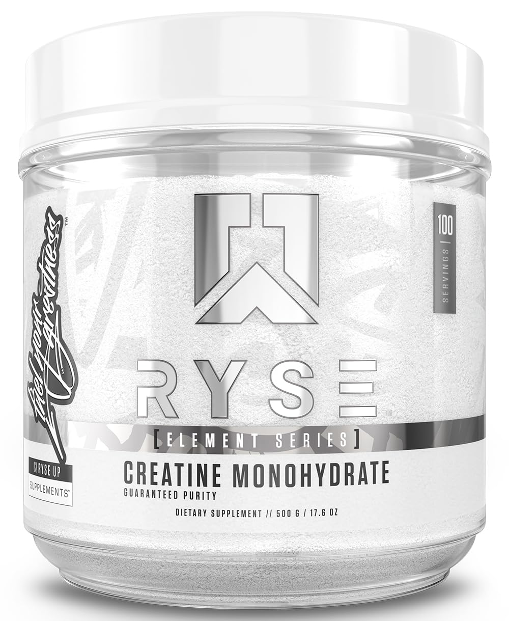 RYSE Creatine Monohydrate Powder - Unflavored - Supports Men & Women Lean Muscle Growth, Strength, Power, and Endurance - Helps Reduce Fatigue and Improve Workout Recovery - 100 Servings. RYSE Up SupplementsAu supplements