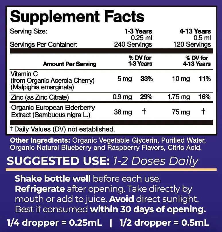 Tropical Oasis USDA Organic Liquid Vitamin Drops with Elderberry, Vitamin C and Zinc for Toddlers & Kids | Sugar Free | Vegan | Non-GMO | 2 Fl Oz Tropical OasisAu supplements