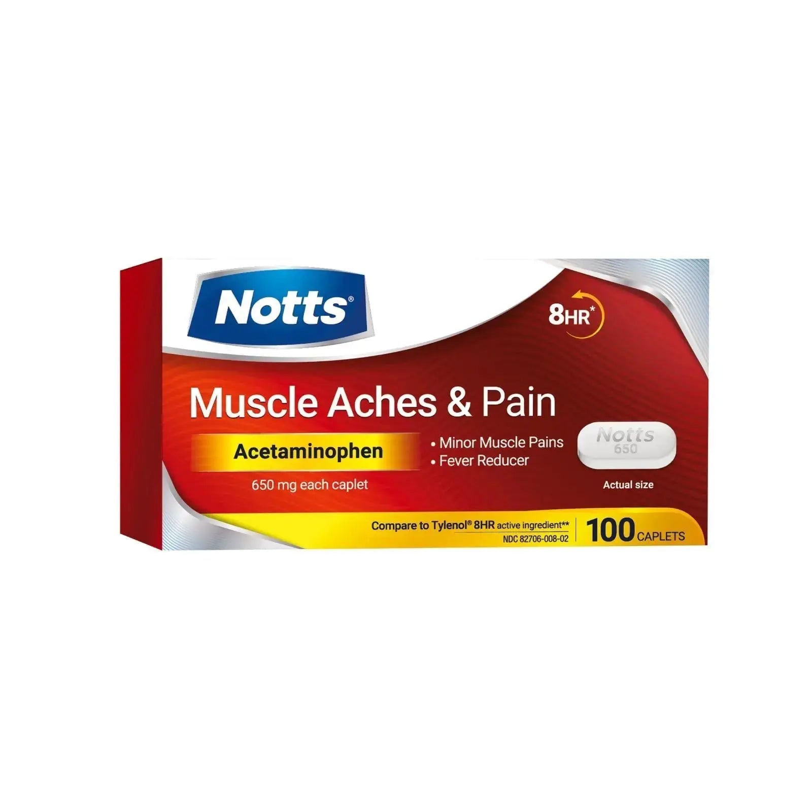 NOTTS Muscle Aches & Pain Acetaminophen 650 mg, 100 Count NOTTSAu supplements