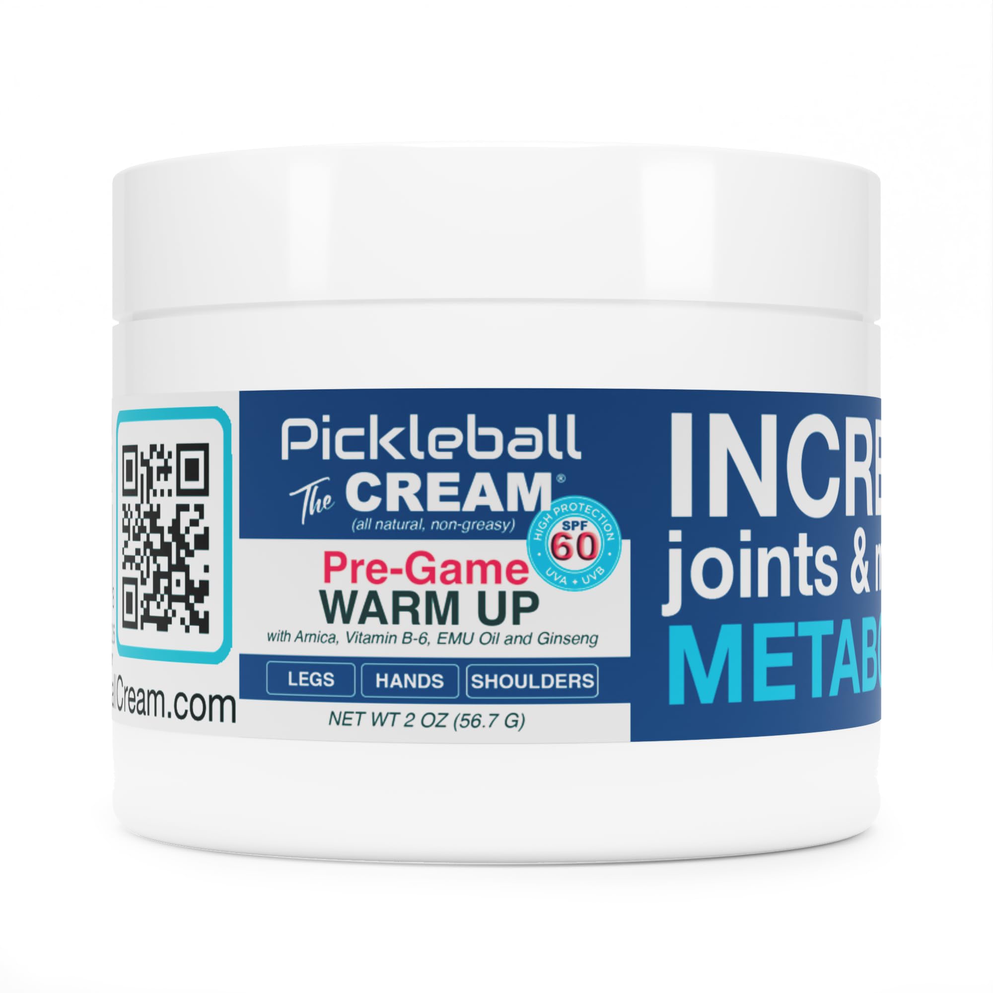 Pickleball Cream PRE-Game Warm UP SPF 60 Joint & Muscle Therapy Cream Grip Strength Pickleball Paddle Control Accurate Ball Shots Joints Muscles Metabolism Oxygen Pain Prevention Maximum Performance Pickleball CreamAu supplements