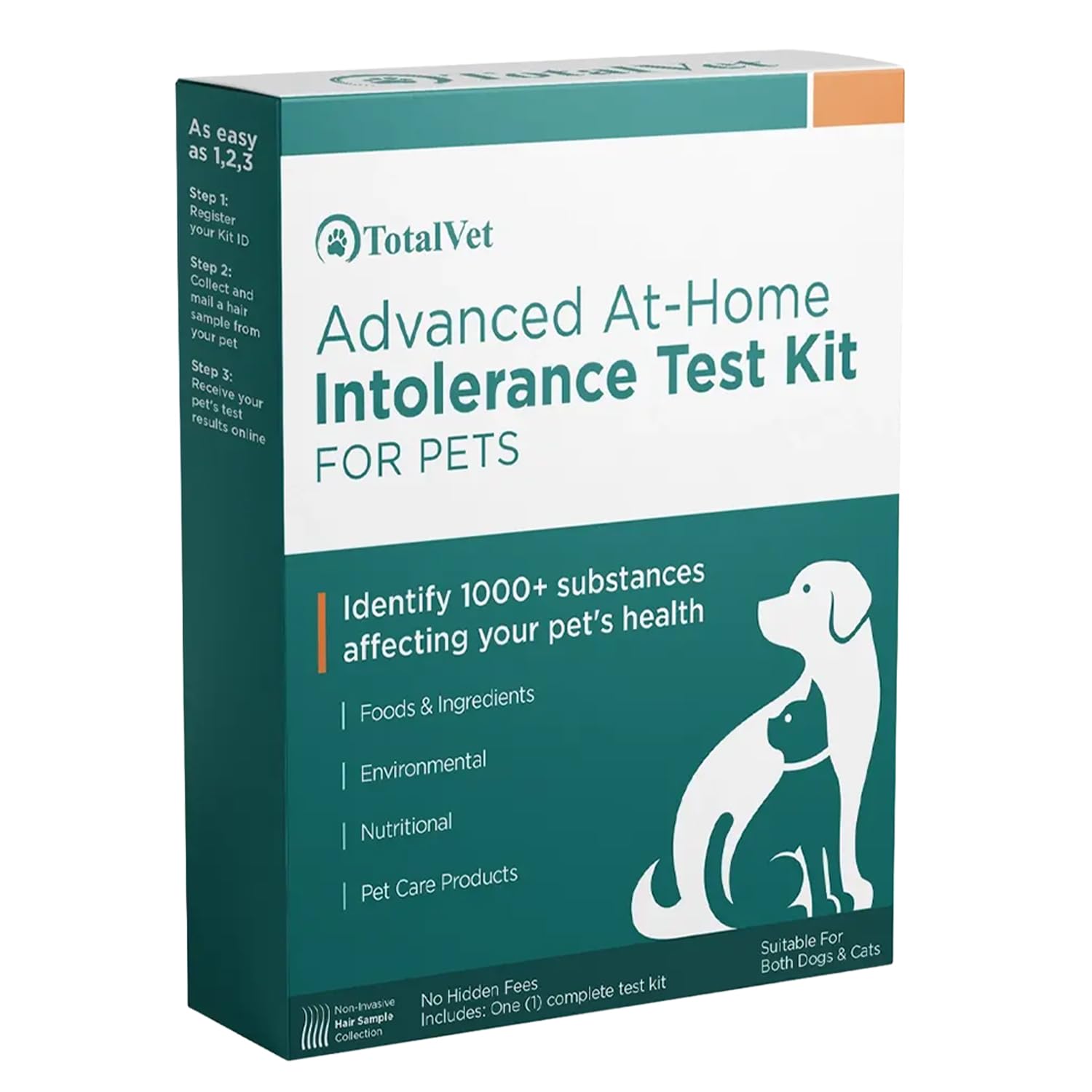 TotalVet Dog Allergy +1000 Food & Nutritional Sensitivity Test, Pet Intolerance Kit at Home — Advanced Complement to DNA Tests for Complete Pet Wellness TotalVetAu supplements