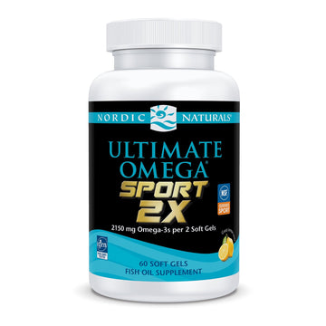 Nordic Naturals Ultimate Omega Sport 2X, Lemon Flavor - 60 Soft Gels - 2150 mg Omega-3 - NSF Certified Fish Oil with EPA & DHA - Heart & Muscle Health, Recovery - Non-GMO - 30 Servings Nordic NaturalsAu supplements