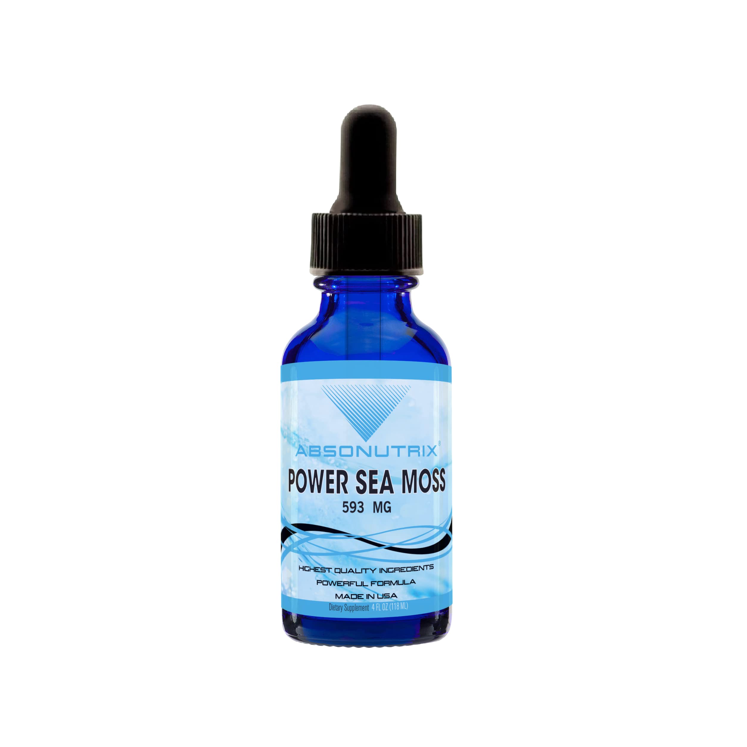 Absonutrix Power Sea Moss with Blend Burdock Root Extract 593mg, 4 Oz Liquid, 200 Servings, Made in USA, Quick Absorption, Quality Potent Ingredients, Third-Party Tested, Non-GMO AbsonutrixAu supplements