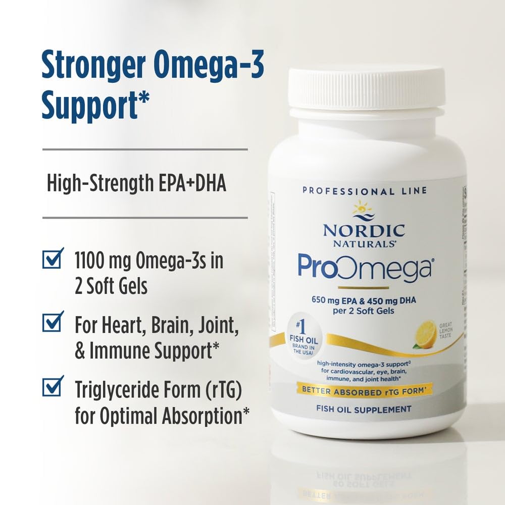 Nordic Naturals ProOmega, Lemon Flavor - 210 Soft Gels - 1000 mg Omega-3 - High-Potency Fish Oil with EPA & DHA - Promotes Brain, Eye, Heart, & Immune Health - Non-GMO - 105 Servings Nordic NaturalsAu supplements