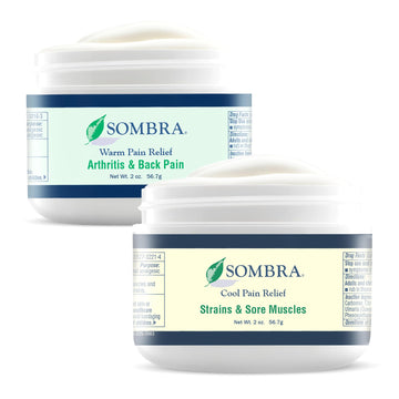 Sombra Warm & Cool Pain Relief Gel, Warm Relief for Arthritis and Chronic Pain Pre-Workout Muscle Rub, Cold for Swelling, Soreness, Post-Workout, Free of Artificial Fragrances, 2oz Per Jar SombraAu supplements