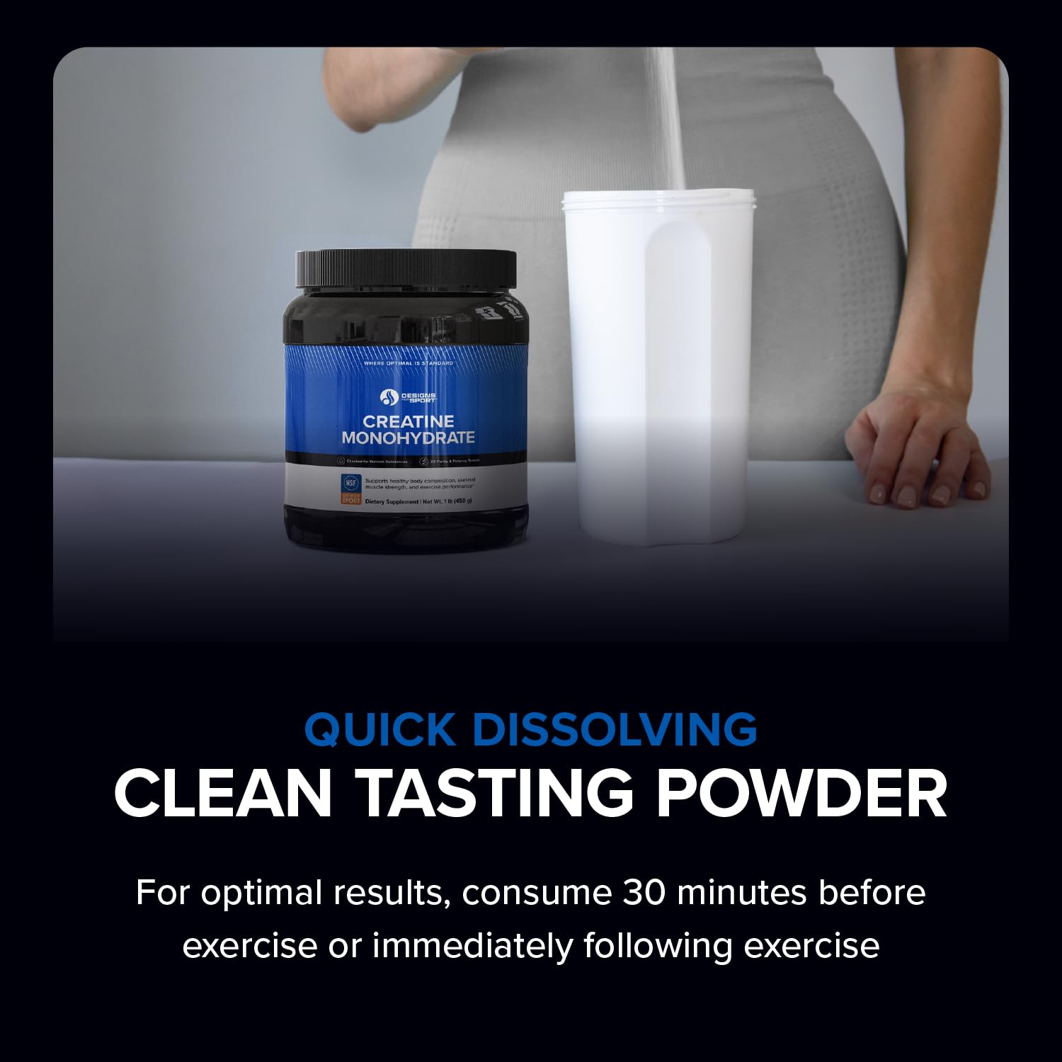 Designs for Sport Creatine Monohydrate Powder - NSF Certified for Sport Creatine Designs for SportUS supplements