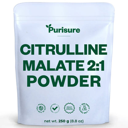Purisure L-Ctrulline Powder 250g, Premium Citrulline 2:1 Malate Supplement for Strength PurisureUS supplements