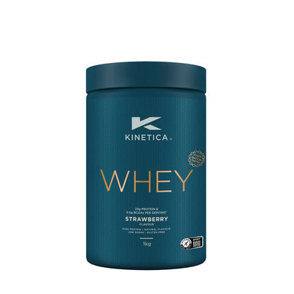 Kinetica Premium Whey Protein Powder | Grass Fed | Strawberry | 1kg | 33 Servings KineticaUS supplements