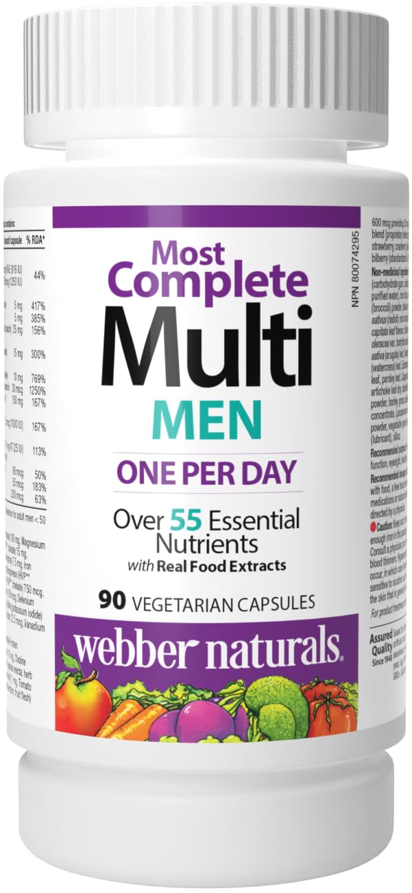 Webber Naturals Men's Most Complete Multi, 90 Vegetarian Capsules Webber NaturalsAu supplements