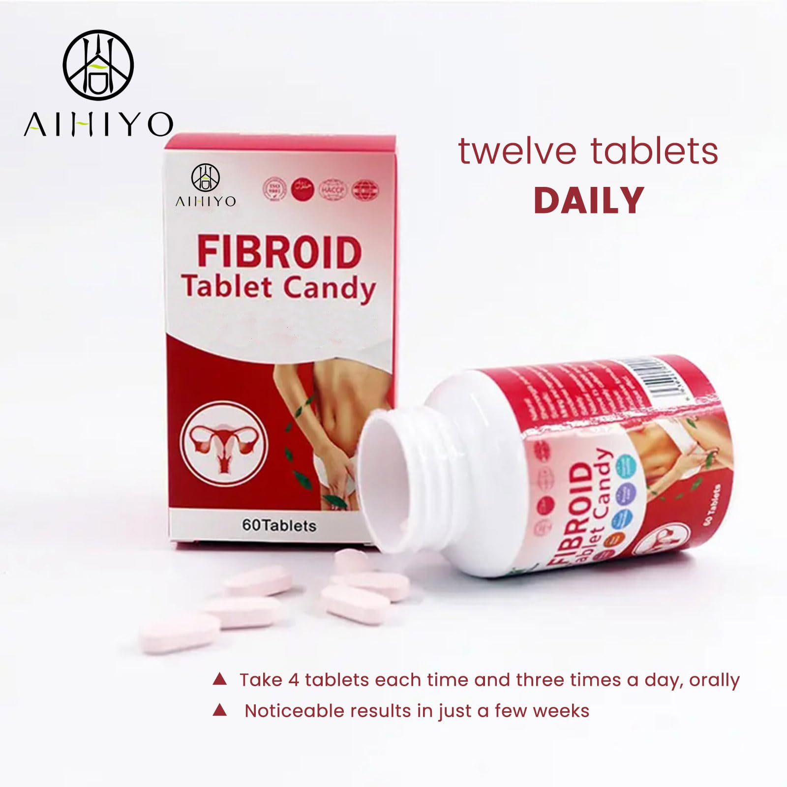 AIHIYO Herbal Tablets for Women's Wellness, 1000mg Pill Supplement, Supports Menstrual Comfort & Hormonal Balance, 60 Tablets AIHIYOAu supplements
