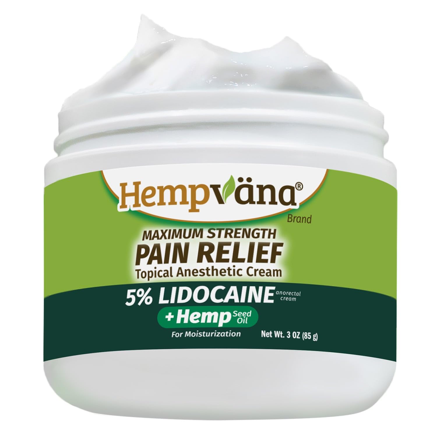 Hempvana 5% Lidocaine Relief Cream, Maximum Strength, AS-SEEN-ON-TV, Strong Cream, Numbs Irritated Nerves for Fast Anorectal Relief, Non-Greasy, Targeted Long-Lasting Relief. Enriched with Hemp, 3 Oz HempvanaAu supplements
