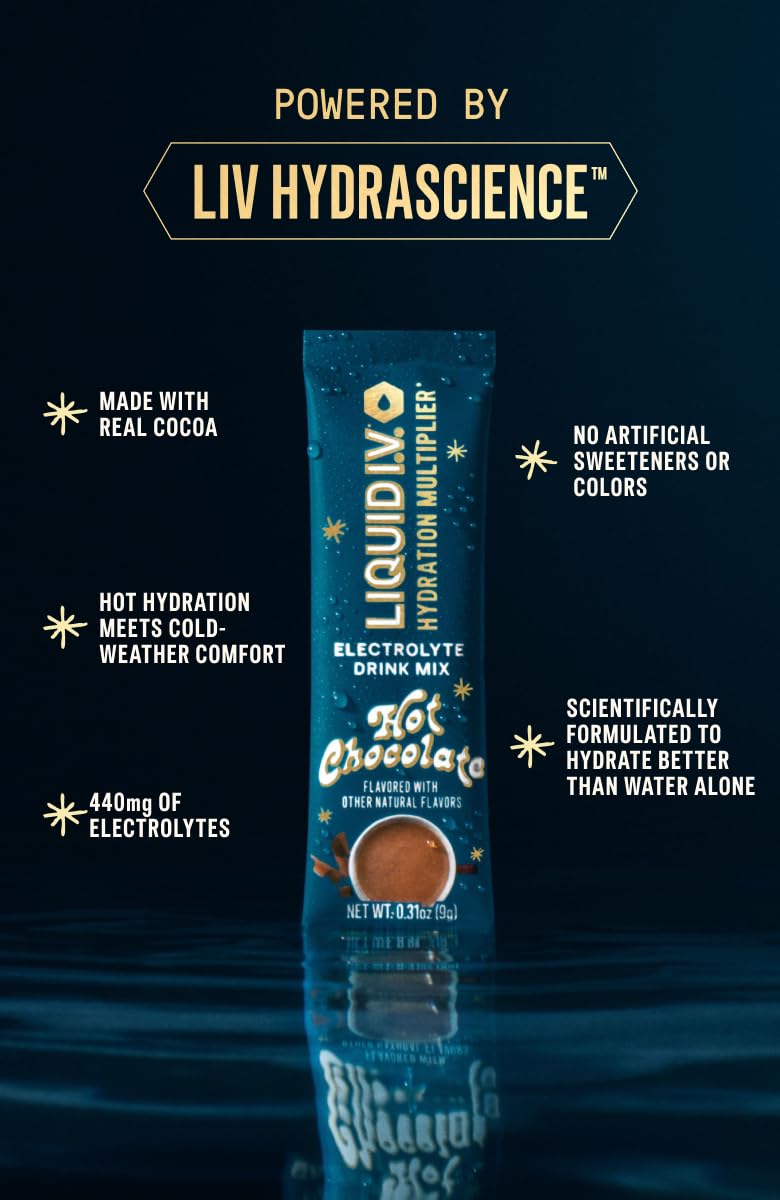 Liquid I.V.® Hydration Multiplier Hot Chocolate | Limited Edition Electrolyte Powder Drink | 2 Pack (12 Servings) Liquid I.V.US supplements