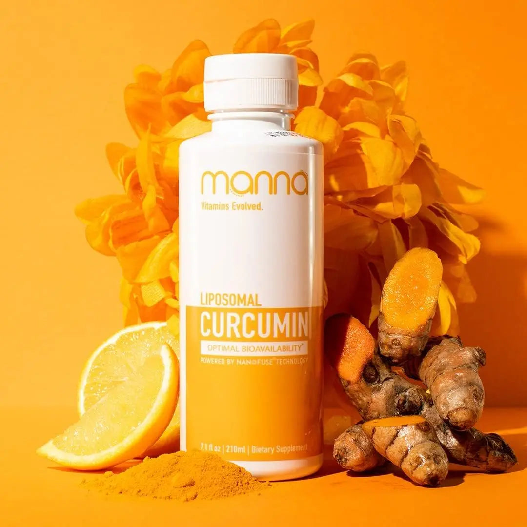 Manna Vitamins Evolved Liposomal Liquid Curcumin for Advanced Absorption Best Turmeric Supplement for Daily Joint & Immune Health Support - Vegan, Non-GMO, 95% Curcuminoids (1 Pack) Manna Vitamins EvolvedAu supplements