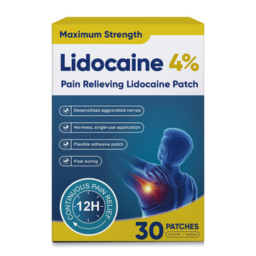 Teemofe 4% Lidocaine Pain Relief Patches – Maximum OTC Strength, Fast-Acting Targeted Relief, 30 Count, for Muscle & Joint Discomfort-0306 TeemofeAu supplements