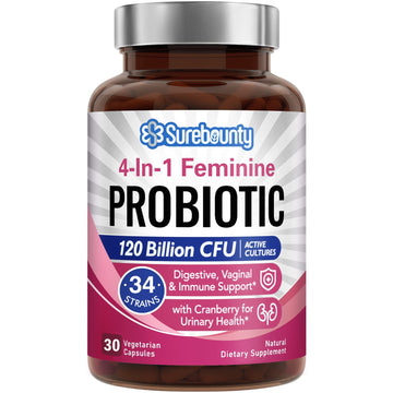 Surebounty Probiotics for Women, 120 Billion CFU 34 Strains, Prebiotics + Digestive Enzymes SurebountyAu supplements