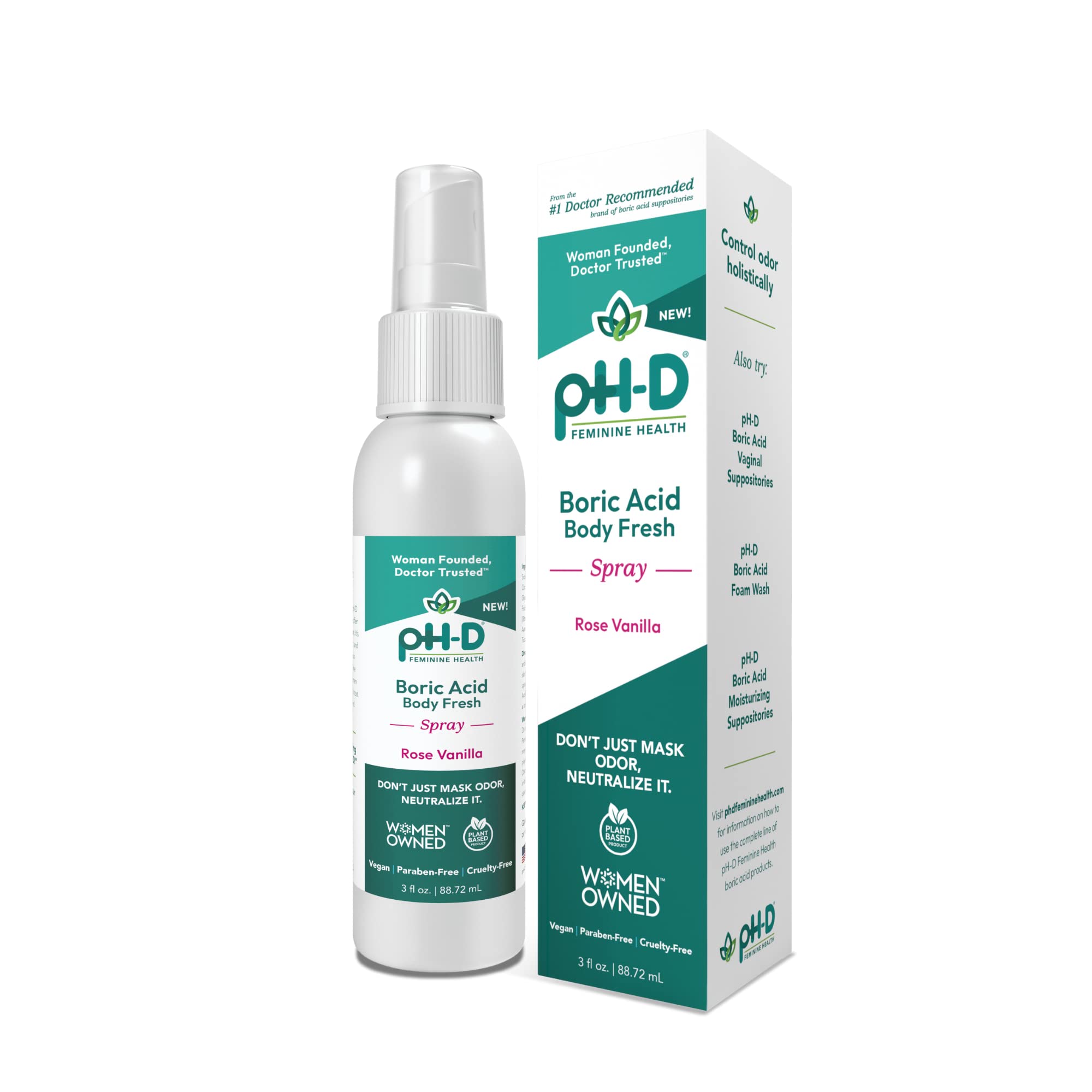 pH-D Feminine Health - Boric Acid Body Fresh Spray - Vegan, Paraben-Free, Plant Based pH-D Feminine Health SupportAu supplements