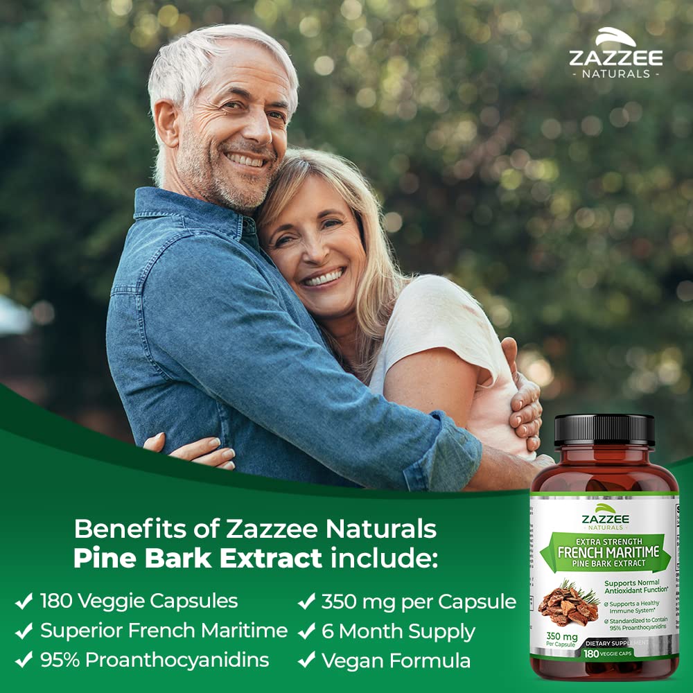 Zazzee Extra Strength French Maritime Pine Bark Extract, 350 mg Per Capsule ZazzeeUS supplements