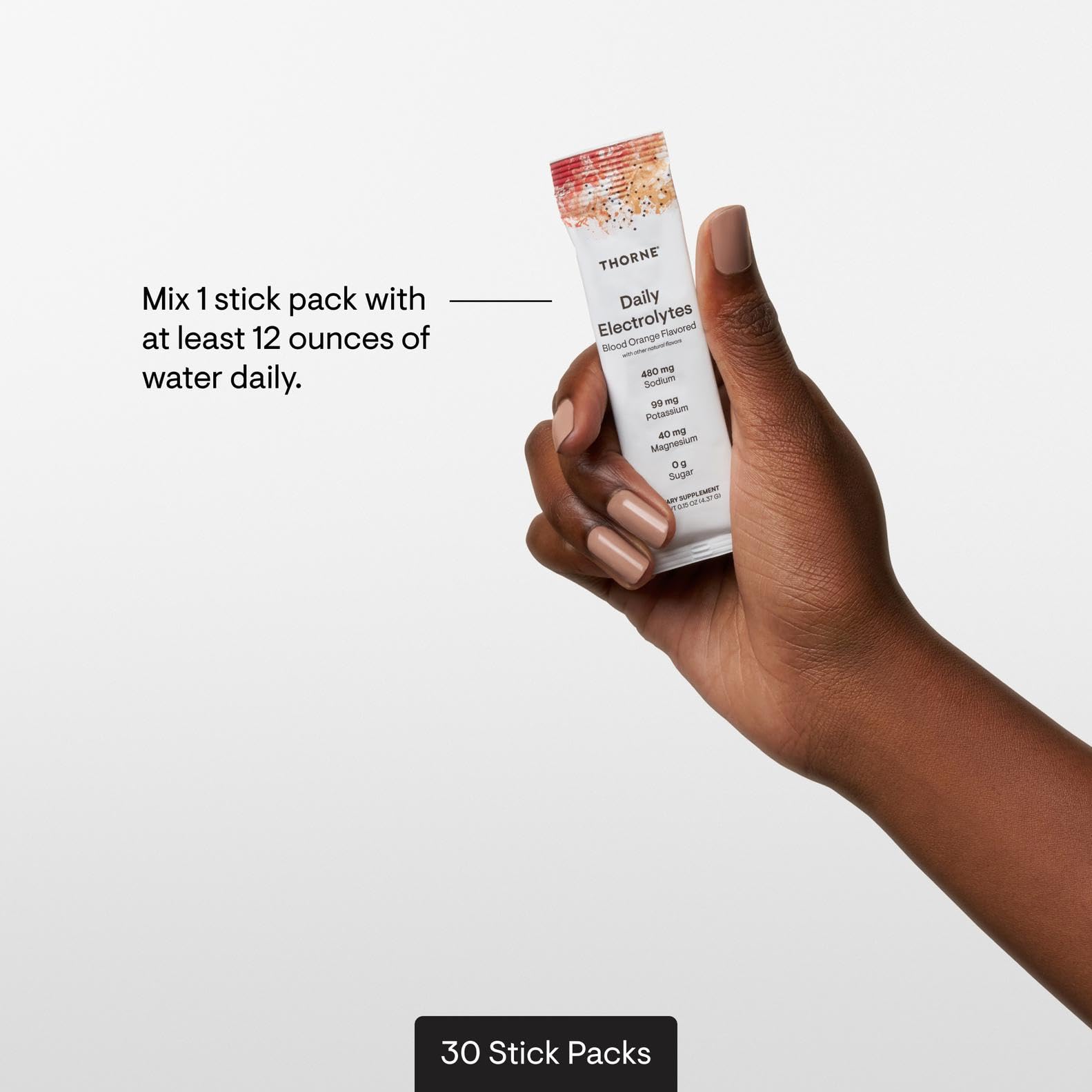 THORNE - Daily Electrolytes - Zero Sugar & Low-Calorie Electrolyte Powder Drink Mix - Flavors Derived from Natural Sources - NSF Certified for Sport - Blood Orange - 30 Stick Packs THORNEAu supplements