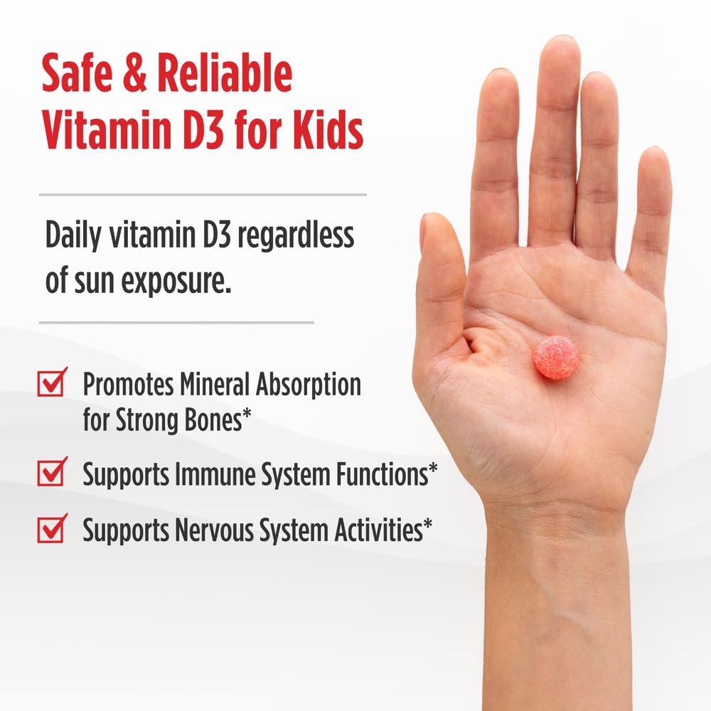 Nordic Naturals Vitamin D3 Gummies Kids, Wild Watermelon Splash - 120 Gummies - 400 IU Vitamin D3 - Bone Health, Healthy Immunity - Non-GMO, Vegetarian - 120 Servings Nordic NaturalsAu supplements