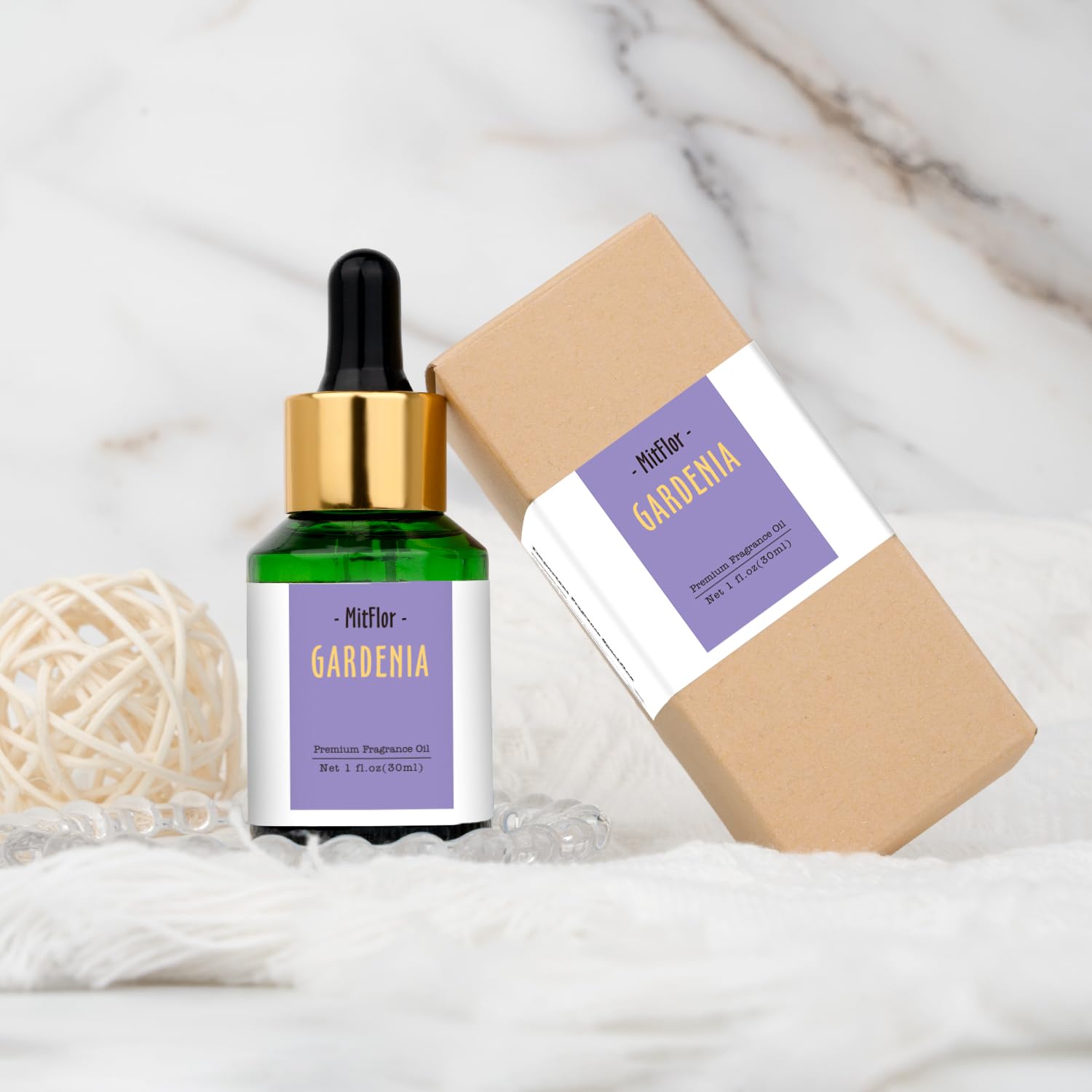 Gardenia Fragrance Oil, MitFlor Single Scented Oil, Large Size Premium Grade Fragrance Oil MitFlorAu supplements
