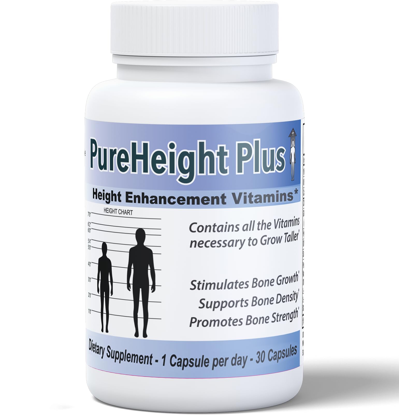Height Growth Vitamins Grow Taller - Increase Bone Strength Bone Density Bone Growth PURE BIOTECHNOLOGIESUS supplements