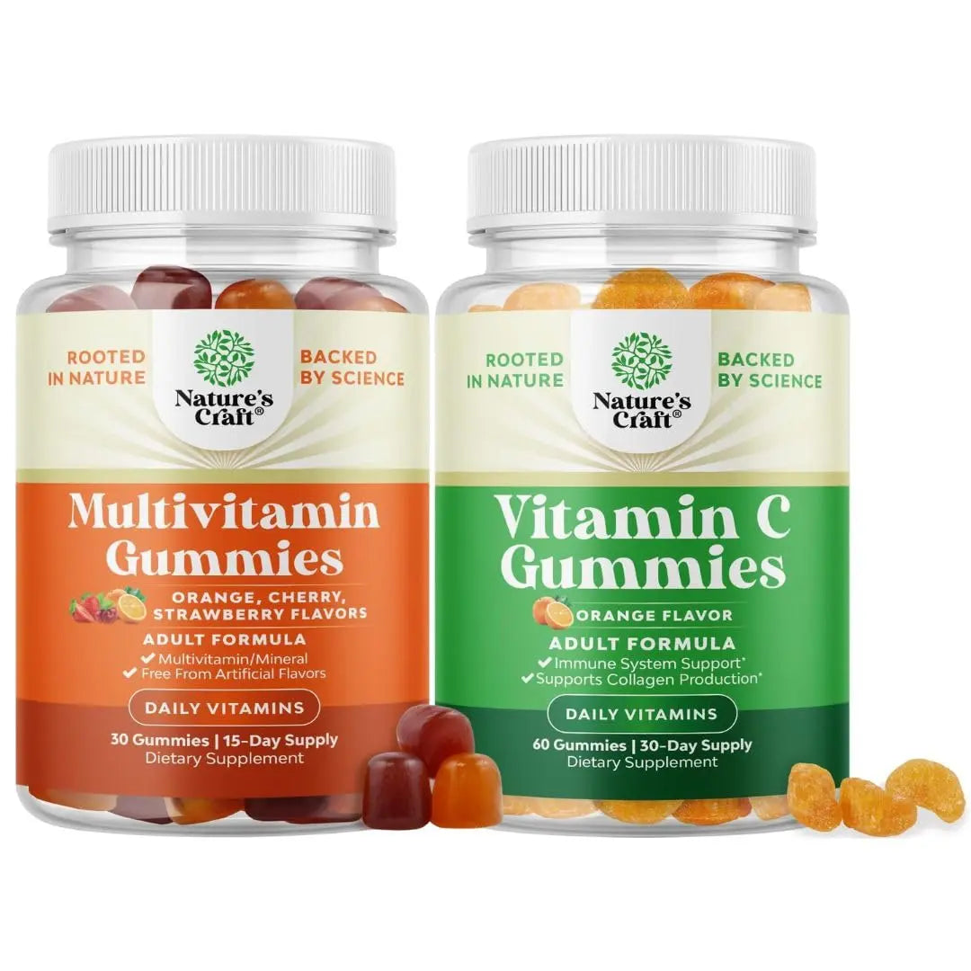 Bundle of Multivitamin Gummies for Adults - Vitamin Gummy for Energy and Immunity - Halal and Chewable Vitamin C Gummies for Adults Natures CraftAu supplements