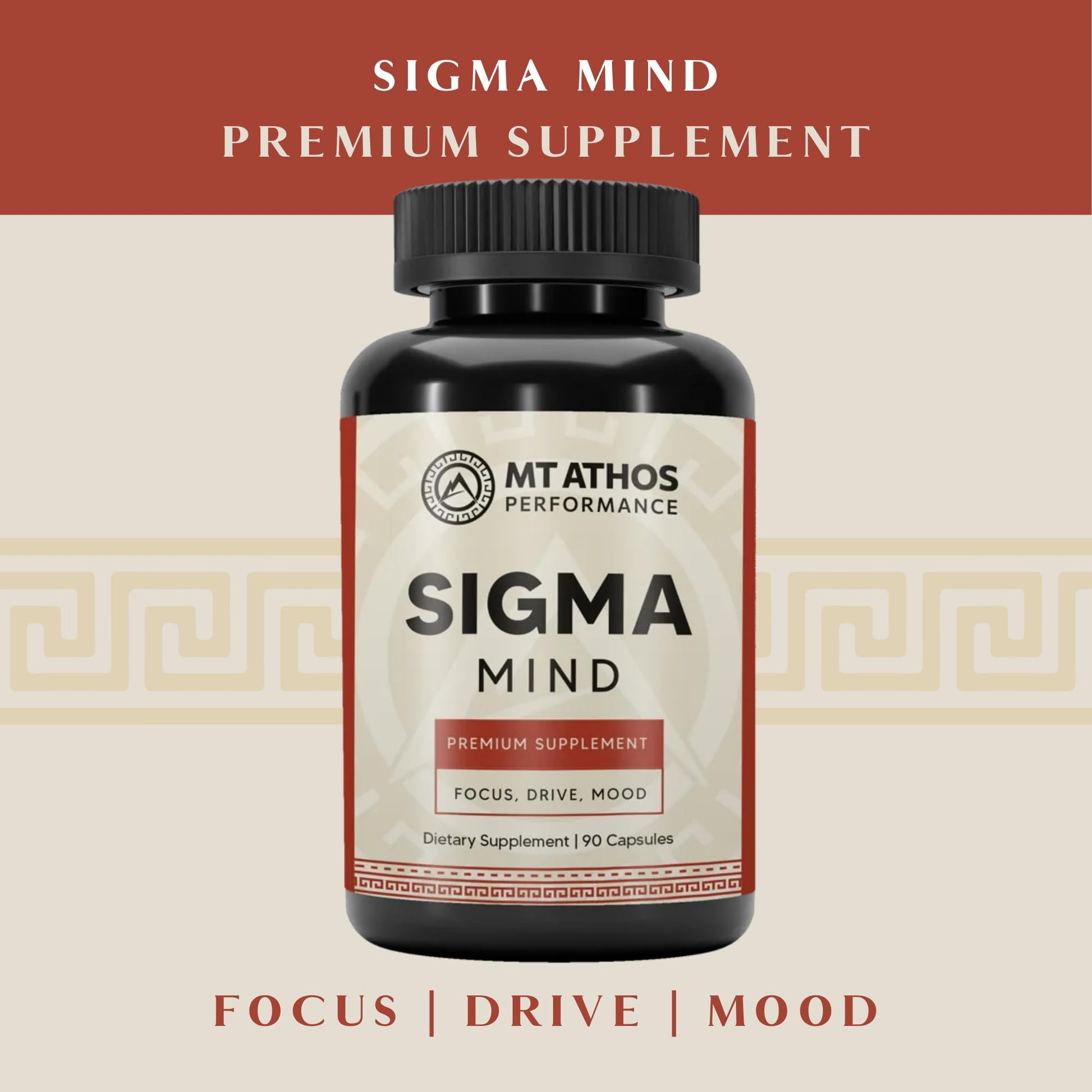 Mt. Athos Performance Sigma Mind | Potent Nootropic Formula to Support Cognitive Function, Improved Focus, Drive, and Mood | 30 Servings, 90 Capsules Mt. Athos PerformanceAu supplements