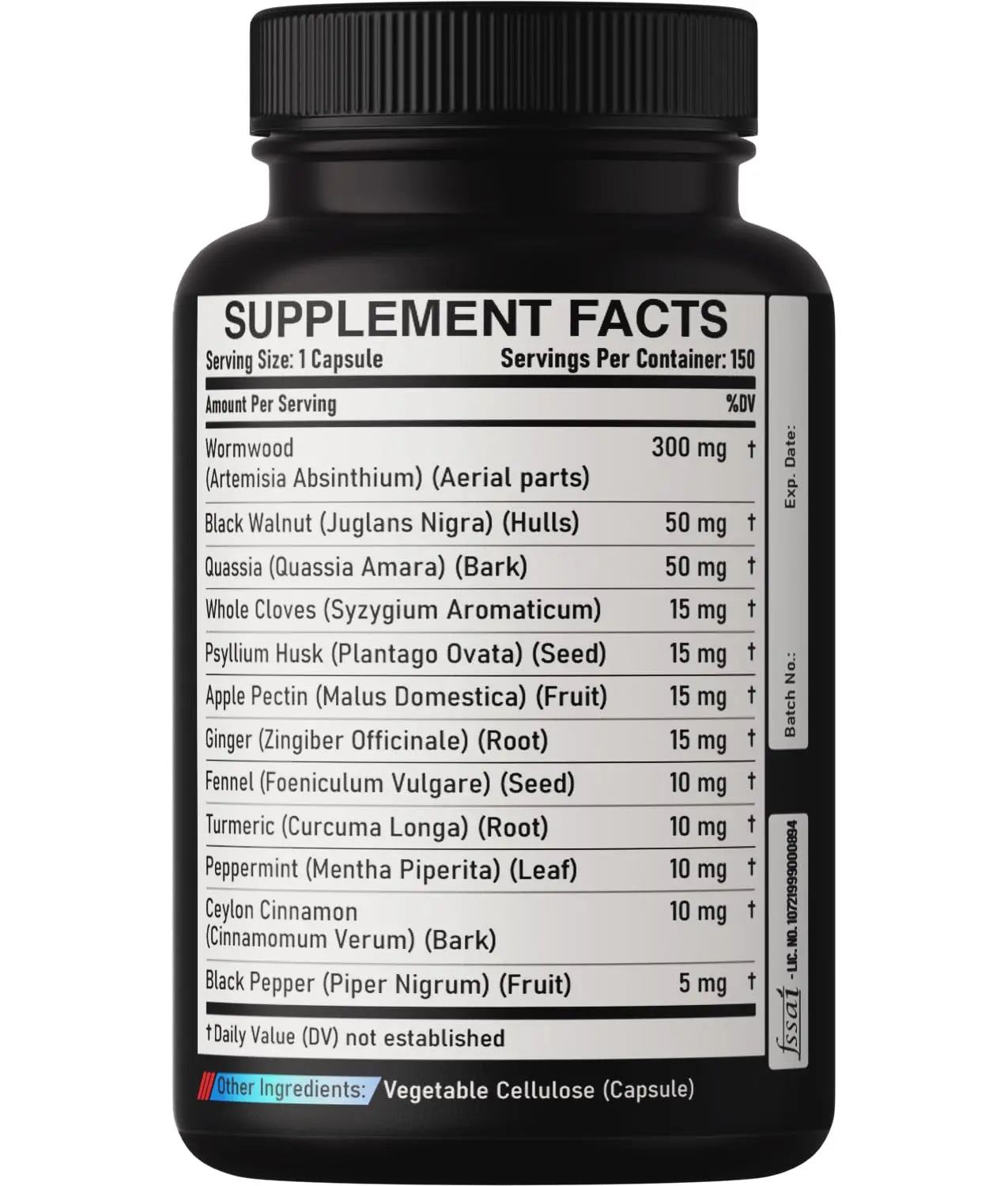 DEDICAD Premium Wormwood Extract Capsules - 5 Month Supply for Immune - 12 Herbs Blended with Black Walnut Leaves, Ginger, Turmeric & More - 150 Counts DEDICADnz supplements