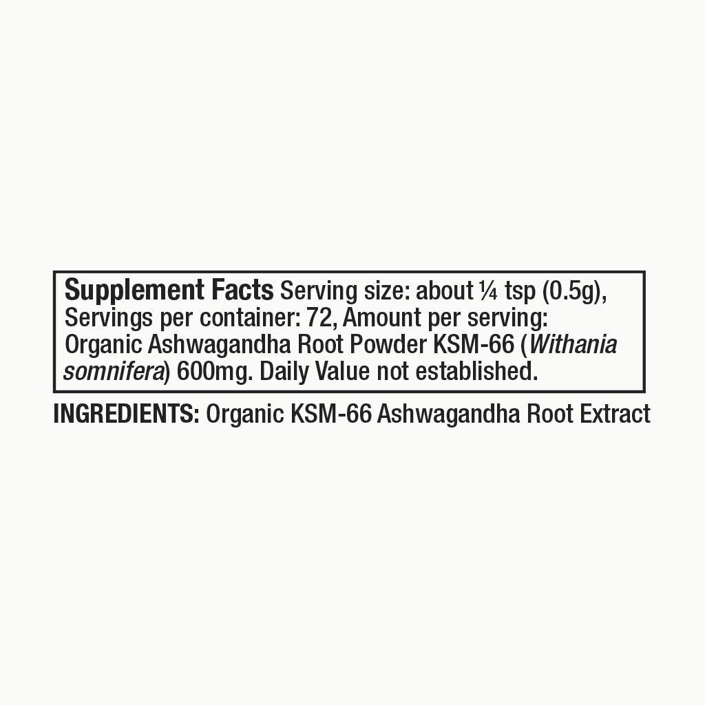 Moon Juice Organic Ashwagandha Supplement - Ashwagandha KSM-66 Root Powder Extract (15:1 Full-Spectrum) for Stress, Focus & Mood - Vegan, Non-GMO, Gluten-Free - 1.3 oz, 72 Servings Moon JuiceUS supplements