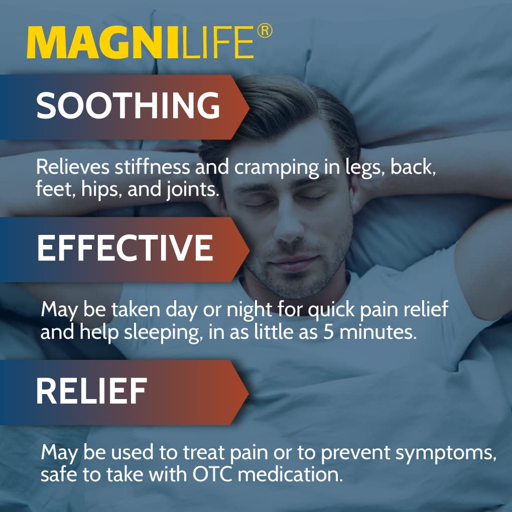 MagniLife Muscle Cramp Pain Relief Quick-Dissolve Tablets, 125 Count, Quinine-Free Homeopathic Medicine for Leg, Foot, Hip, Joint & Back Pain Relief, Helps Ease Muscle Ache, Cramping & Stiffness MagniLifeAu supplements