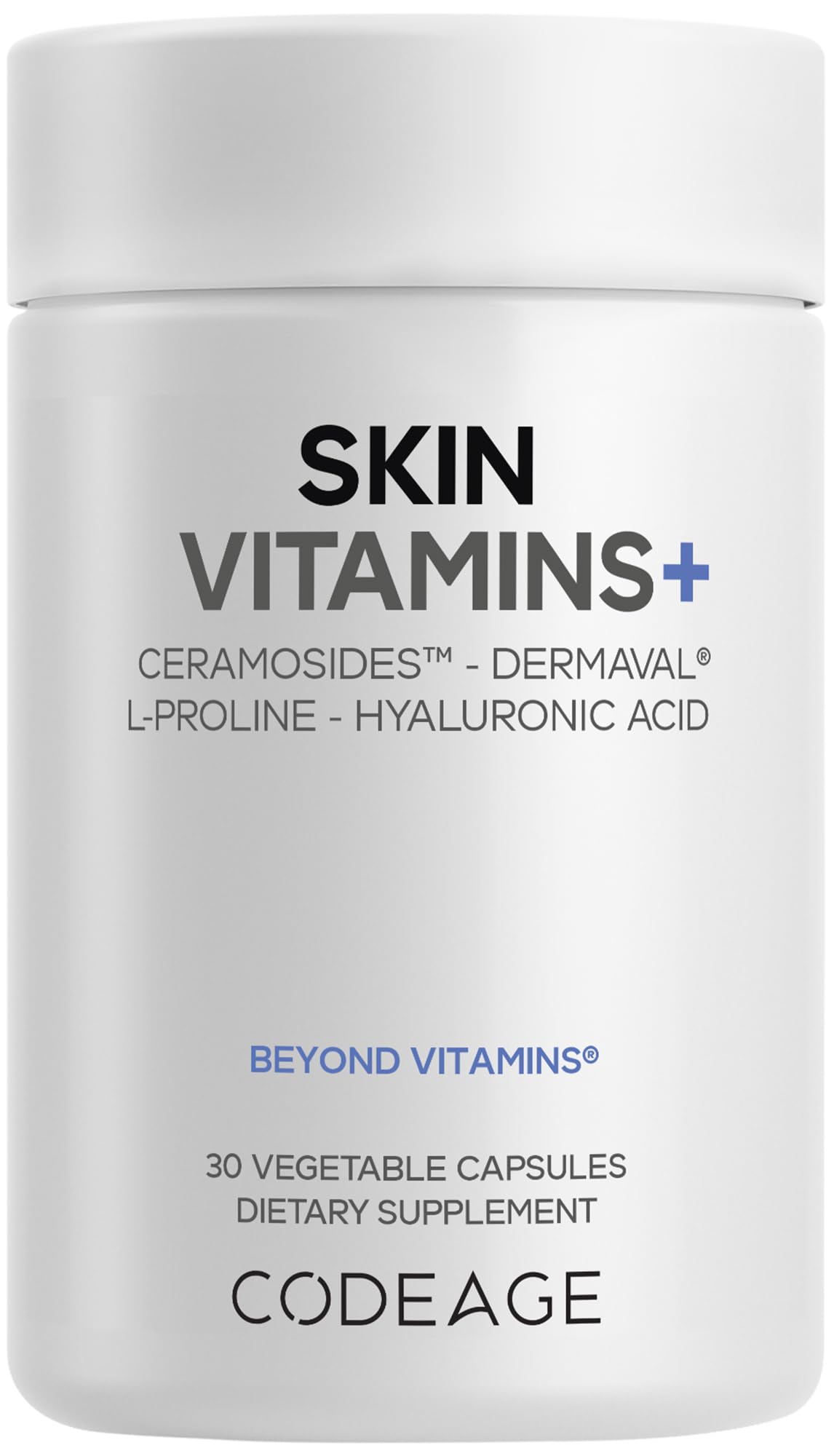 Codeage Skin Vitamins+ Supplement – Ceramosides, Dermaval, Hyaluronic Acid, Coffeeberry, Vitamin C – Skin Elasticity, Wrinkle & Moisture Support – Liposomal Delivery – Non-GMO, 30 Capsules CodeageAu supplements