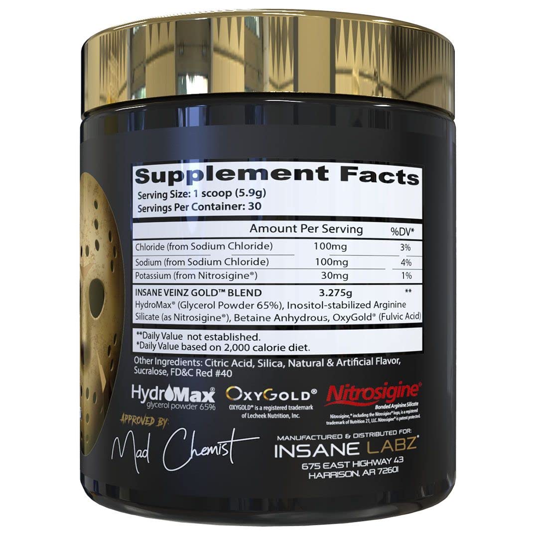 Insane Labz Psychotic Gold and Insane Veinz Gold Pre Workout Nitric Oxide Booster Stack Insane LabzAu supplements