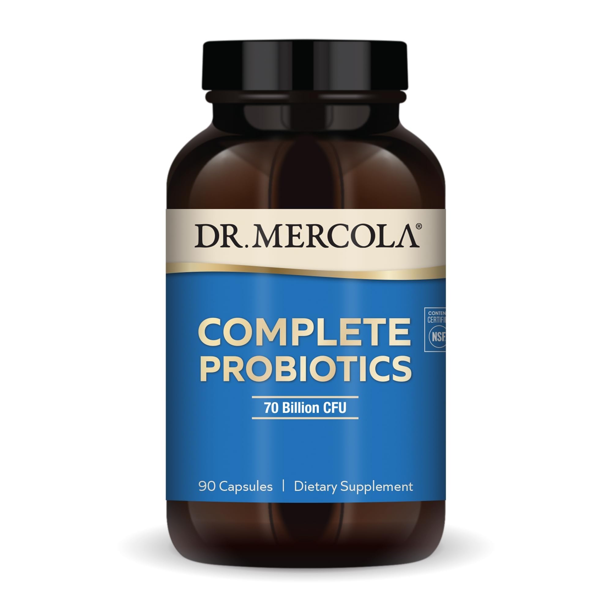 Dr. Mercola Complete Probiotics - 70 Billion CFU - Supports Immune, Digestive & Gut Health - Features 10 Strains - Shelf Stable - GMO-Free, Gluten-Free & Soy-Free - 90 Capsules (90 Servings) Dr. MercolaAu supplements