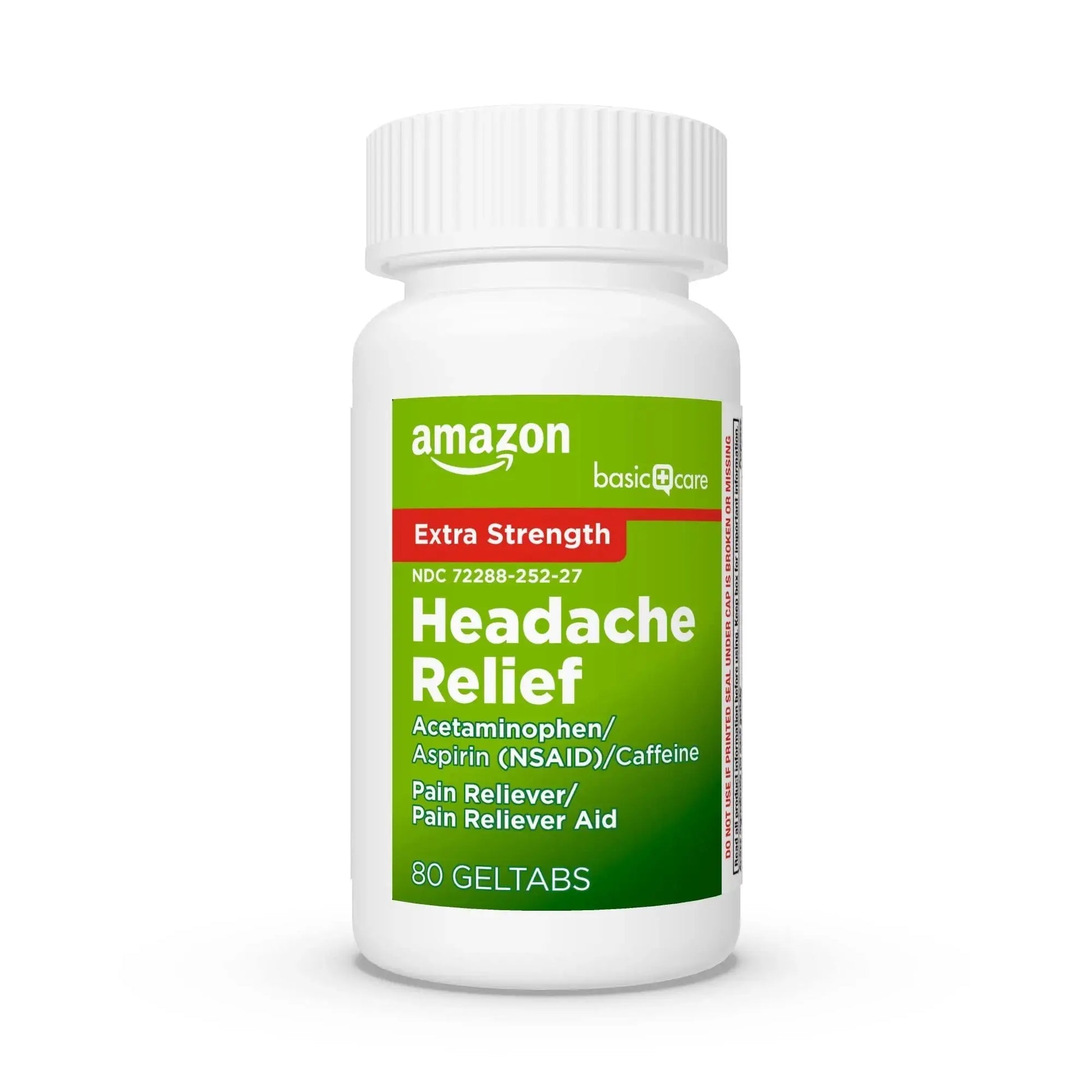 Amazon Basic Care Extra Strength Headache Relief Geltabs, Pain Reliever for Arthritis, Menstrual Pain and Cramps, 80 Count Amazon Basic CareAu supplements