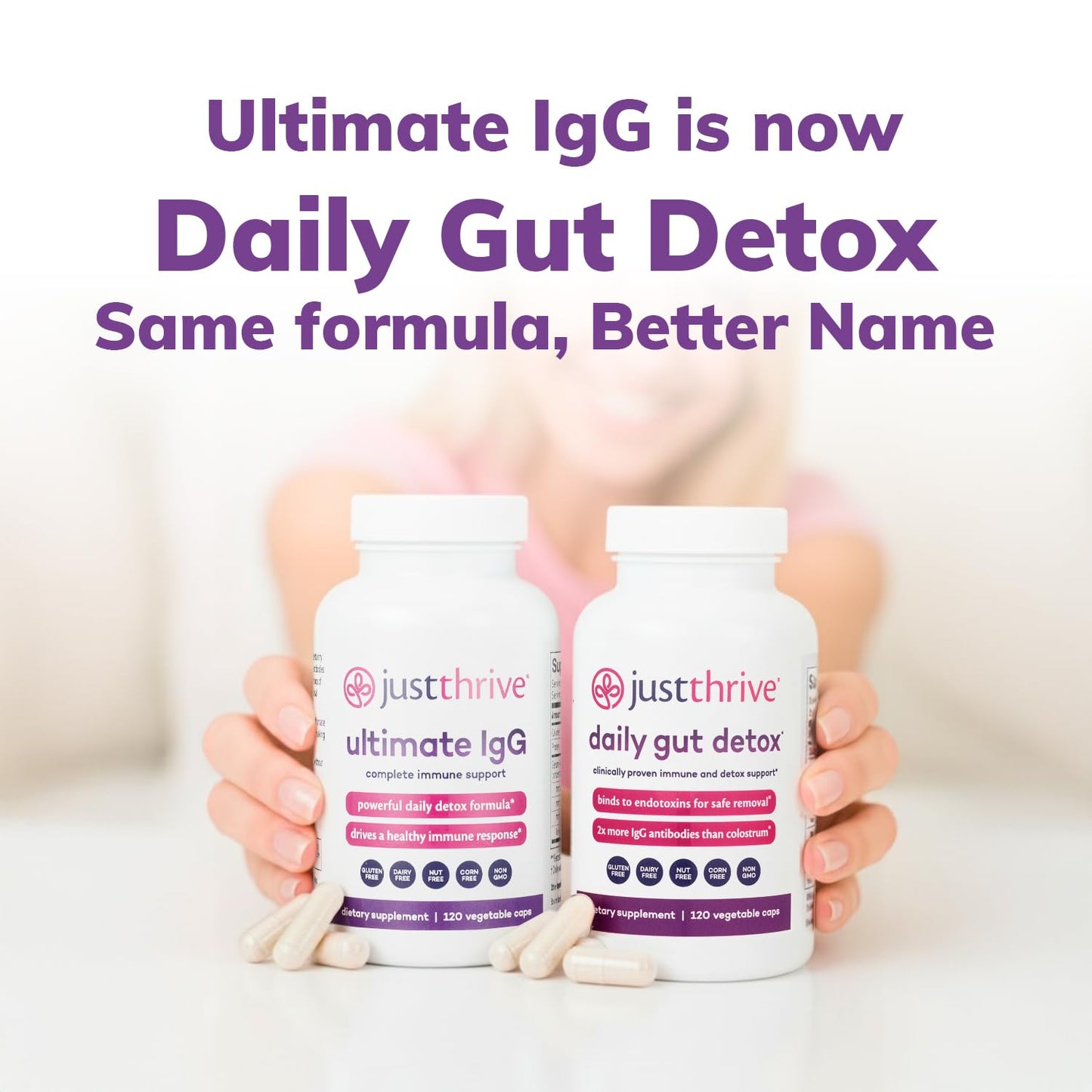 Daily Gut Detox - Ultra-Concentrated Detox & Immune Support Supplement with IgG Antibodies - Promotes Gut Health, Detoxification & Balanced Immune Response Just ThriveUS supplements