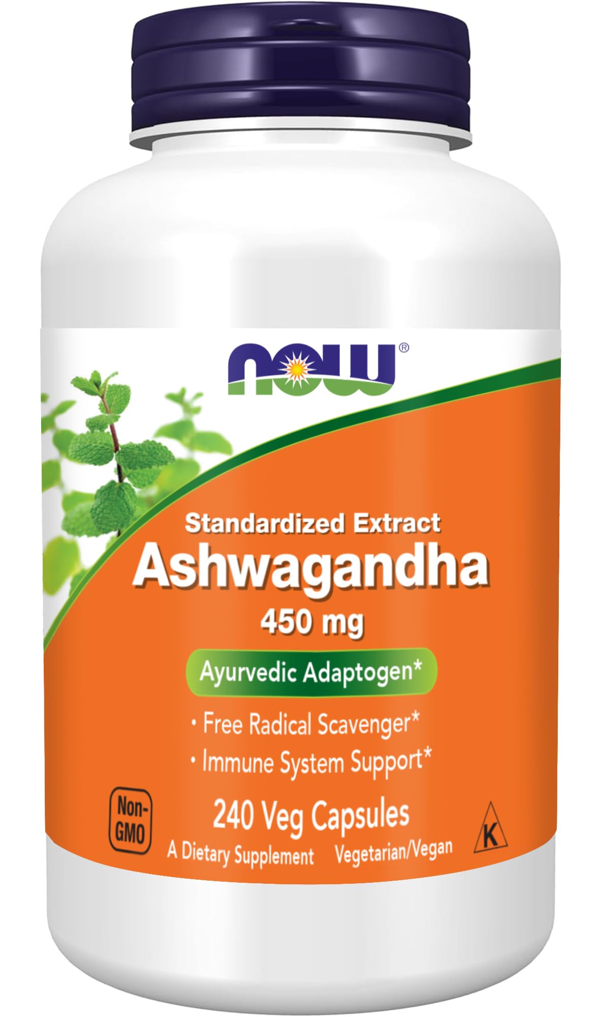 NOW Foods Ashwagandha Extract 450 mg Vegan, Kosher, Non-GMO - 240 Veg Capsules, NOW FoodsAu supplements