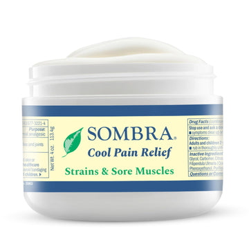 Sombra Original Cool Therapy Gel Cold Pain Relief for Swelling, Growing Pains, Soreness, Post-Workout, Vegan Formula Free of Artificial Fragrances, Dyes, NSAID, Wax, Petroleum, Alcohol - 4oz Jar SombraAu supplements