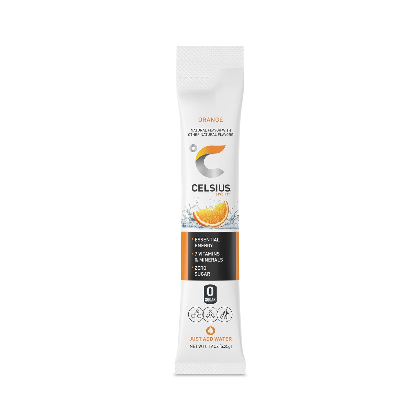 CELSIUS On-the-Go Powder Stick Zero Sugar, Orange, 2.6 Oz (14 Sticks per Pack) CELSIUSUS supplements